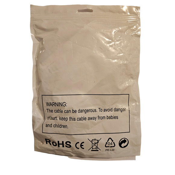 Matien Cat 7 Flat Gold Plated Ethernet Cable 25 ft. White NWT - Picture 2 of 3